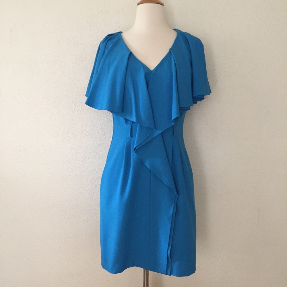 Black Halo Blue Ruffle Dress - Picture 7 of 8